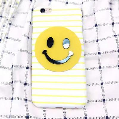 Soft IMD Horizontal Stripes Masculine Smile Expression Back Cover Cell Phone Case For iPhone 7 6s Plus