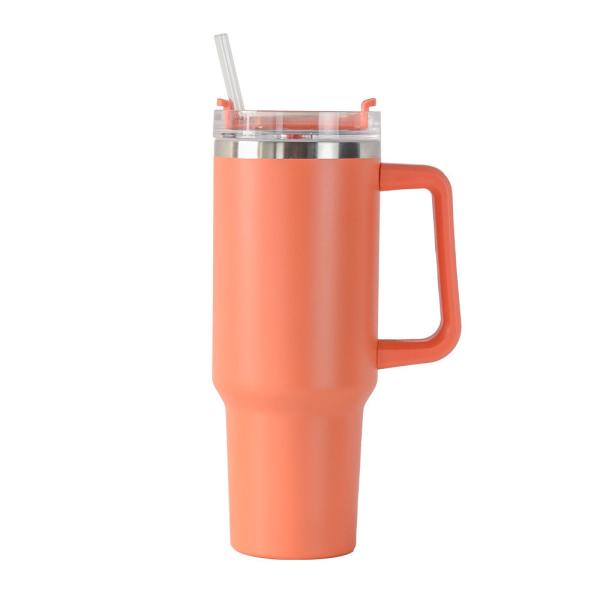 40oz Large Capacity Insulated Tumbler With Straw Lid And Car Cup Holder