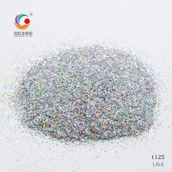 OEM Extra Fine Laser Hexagonal Bulk Holographic Glitter Powder Silver Polyester