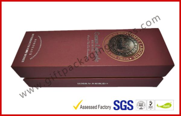 Handmade Silver Printed 1400g Grey Board Wine Packaging Boxes , Magnetic Wine Gift Packaging Boxes