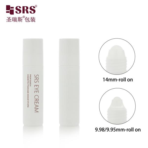 20ml White Plastic Roll On Bottle for Essential Oil or Perfume with Screw on Cap and Smooth Surface