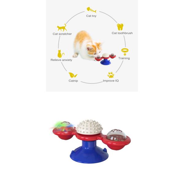 Moinho de vento giratório engraçado Aumentar o QI Riscar Interativo Brinquedos para gatos Brinquedos de erva de gato para gatos
