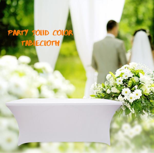 Wedding Party Stretch Tablecloth Rectangular Spandex Lycra Table Cover Tight Fit Fitted Tablecloth for party decoration