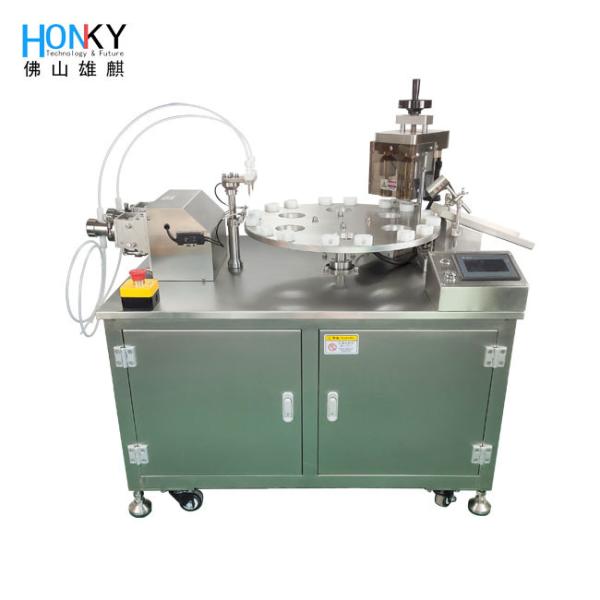 Automatic 1800 BPH Vial Filling and Capping Machine with Ceramic Pump and Servo Capping for Reagent Filling