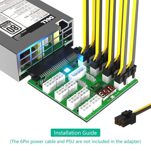 Version de mise à niveau ATX 16x 6Pin Planche d'alimentation de rupture 16 Ports 12V PCI-E 6Pin Planche d'alimentation de rupture de serveur Connecteur de synchronisation pour (Daier) 750W 1100W 1600W 2000W 2400W