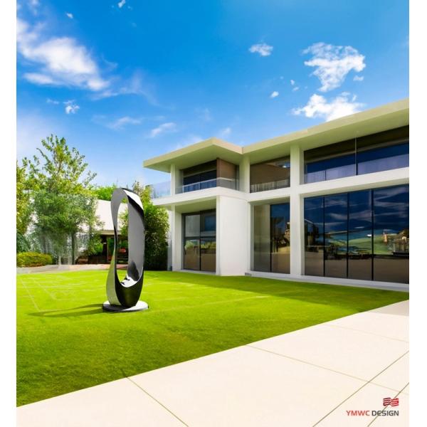 Custom Print Method Metal Abstract Sculpture Polished Mirror Circle Outdoor Sculpture