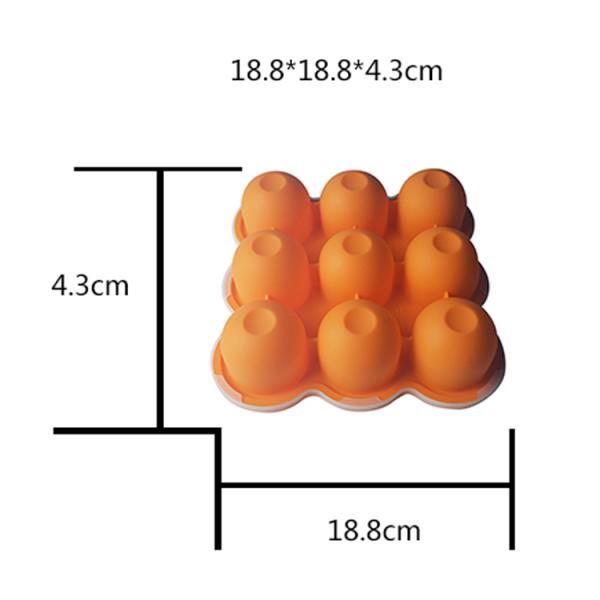 9 Cavities Silicone Baby Tray Half Sphere BPA Free Suction Feeding Plate