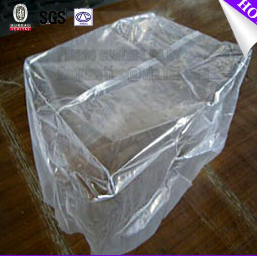 Plastic flat bottom vinyl cover /plastic poly pallet cover, Big square bottom poly pallet cover, huge clear plastic pall