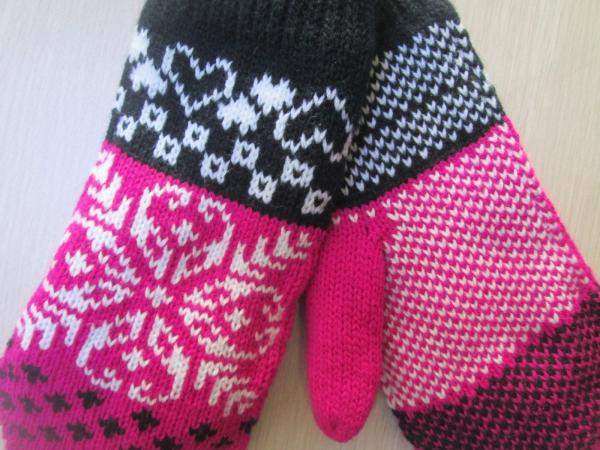 Ladies Acrylic Glove/Mitt with Jacquard--TR Lining glove--Fashion glove--Solid color