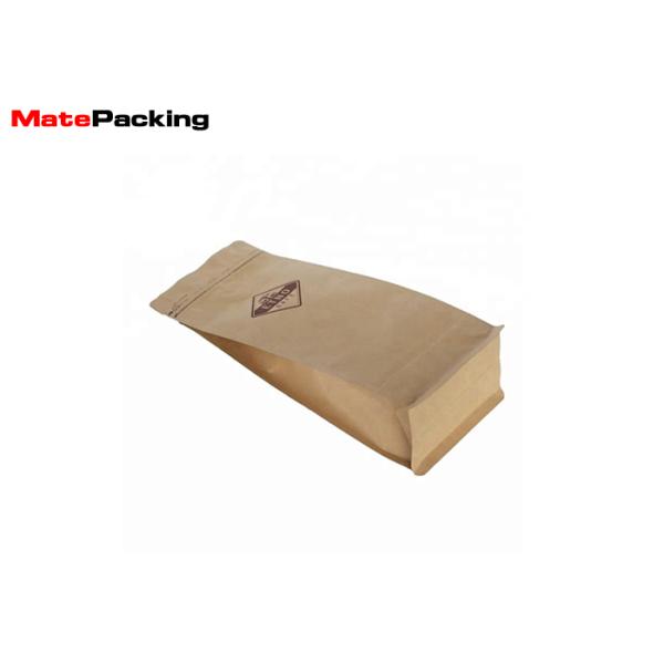 Quad Sealed Small Brown Coffee Bags , Valve Sealed Coffee Bags Side Gusset