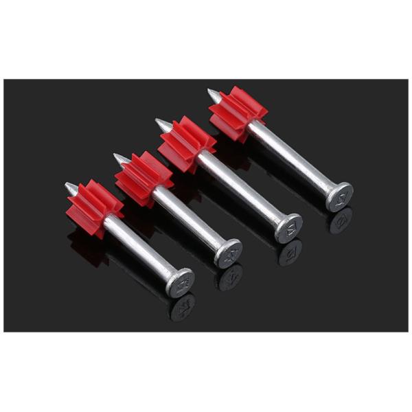 General Head Diameter Silver Galvanized Shoot Nails with Red Rubber Washer 100 pcs PACK