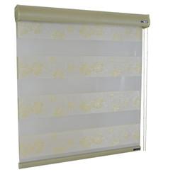 Double Blackout Roller Zebra Blind Curtain Horizontal Style Polyester Yarn Material