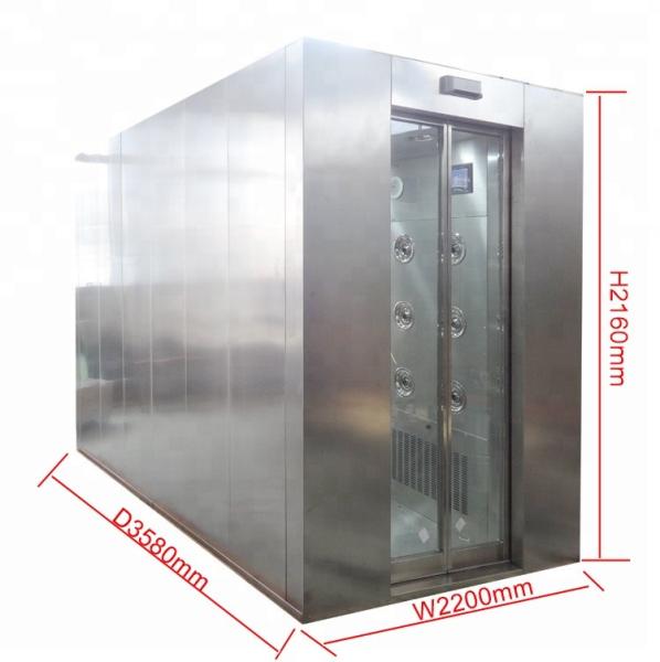 Stainless steel air shower with automatically Sliding door