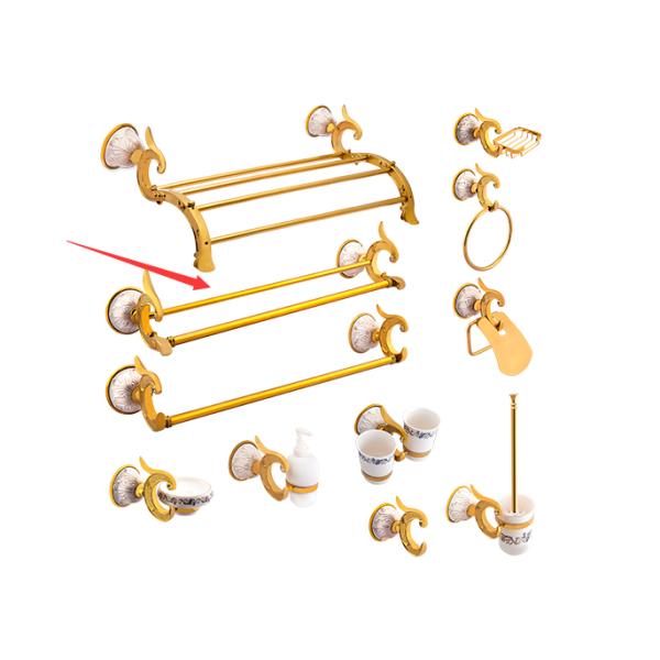 Золото двойной полотенце Бар ванная комната украшения латунь полотенце кольцо для дома