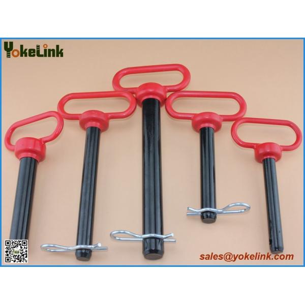 Red head hitch pin 7/8" with R Clip black powder coating for three point
