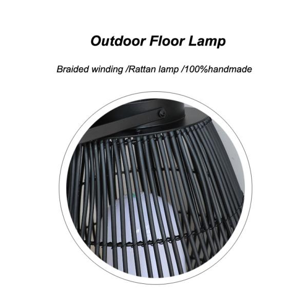 IP44 Waterproof Rattan Garden Lanterns For Outdoor Landscape Floor