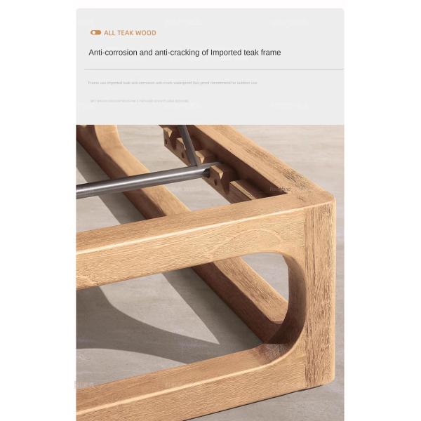 Customized Luxury Pool Teak Wood Lounge Chair With 5 Gears Backrest Adjustment Lesiure Bed