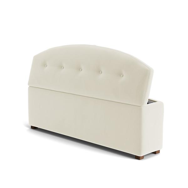 Linen Fabric Living Room Storage Ottoman Anti Scratch Multiscene