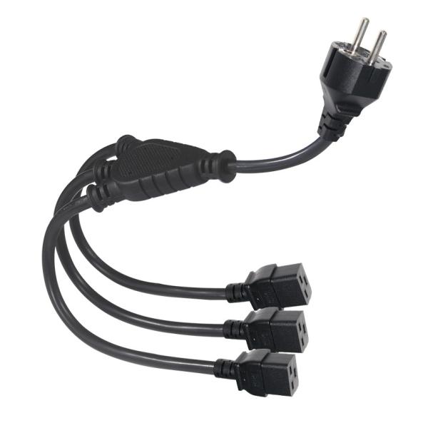 Extension Schuko Plug To 3X C19 Female Socket 16A Eu Power Cord With Approved (Extenção Schuko Plug To 3X C19 Female Socket 16A Eu Power Cord With Approved)
