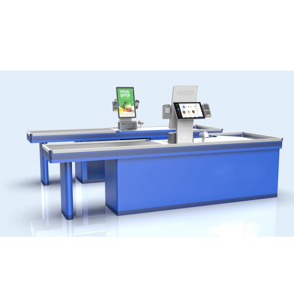 All-In-One Checkout Kiosk With BARCODE ScanNER, Print, Convey Auto Checkout