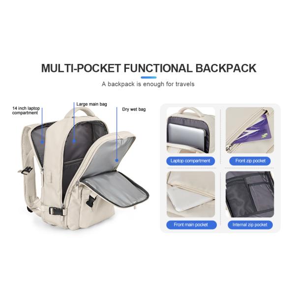 Large Travel Backpack Women, Carry On Backpack,Hiking Backpack Waterproof Outdoor Sports Rucksack Casual Daypack Fit