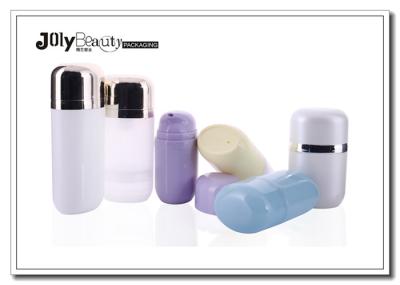PP Plastic Oval Flat Airless Cosmetic Bottles 50ml With Unique Pump
