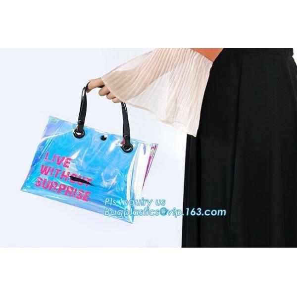 custom pvc handle bag,pvc gift bag, packaging packing handle bag with button close, vinyl clear pvc tote bags, Reusable