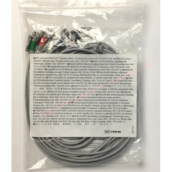 Leadwire связи ECG GE CareFusion REF 414556-002 набор 5 Multi меняемый - хватальщик AHA 130CM руководства заменяет 412681-002