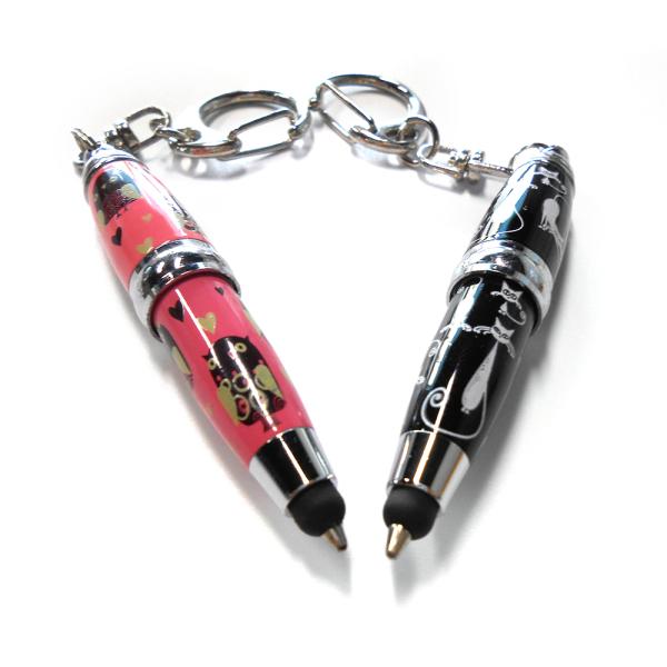 Blue Ink Metal Portable 65mm Mini Pen With Lobster Clasp