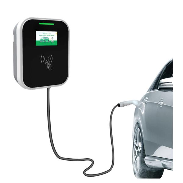 Wall Mounted Smart EV Charger Type2 AC Charging Station Silver 5m Cable 7.4-11-22KW