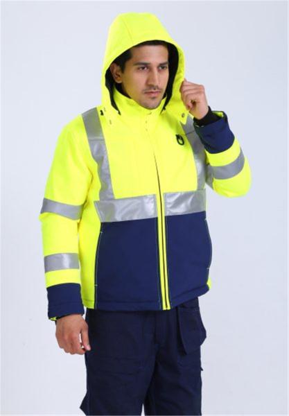 Hi Vis Orange/ Yellow Winter Work Jacket , OEM Cold Weather Fleece Jacket