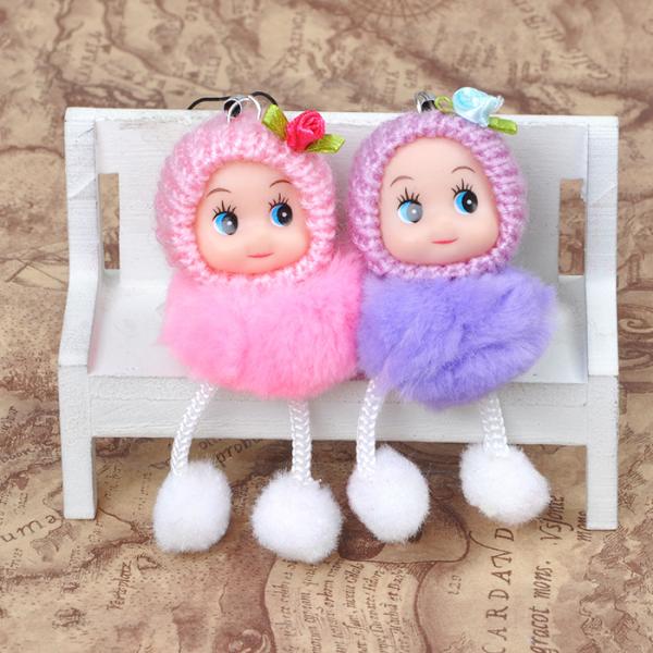 Wholesale 8CM fan paste hair doll phone pendant doll plush doll
