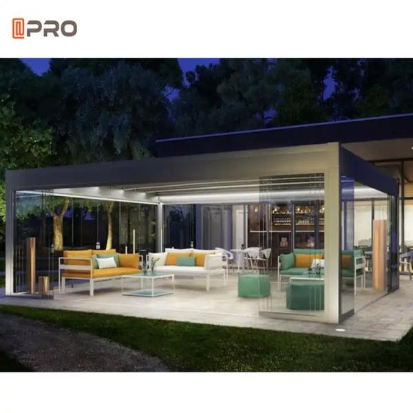 Rodent Proof Modern Aluminum Pergola Luxury Garden Gazebo Pavilion Opening Closing Roof