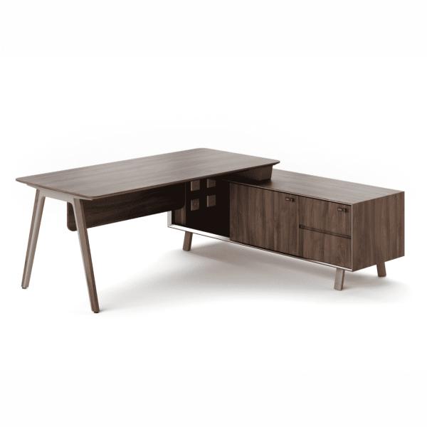 Executive Desk Modern Dual Tone Structure Floating Top Side Cabinet Aluminum Frame Office Furniture DUAL