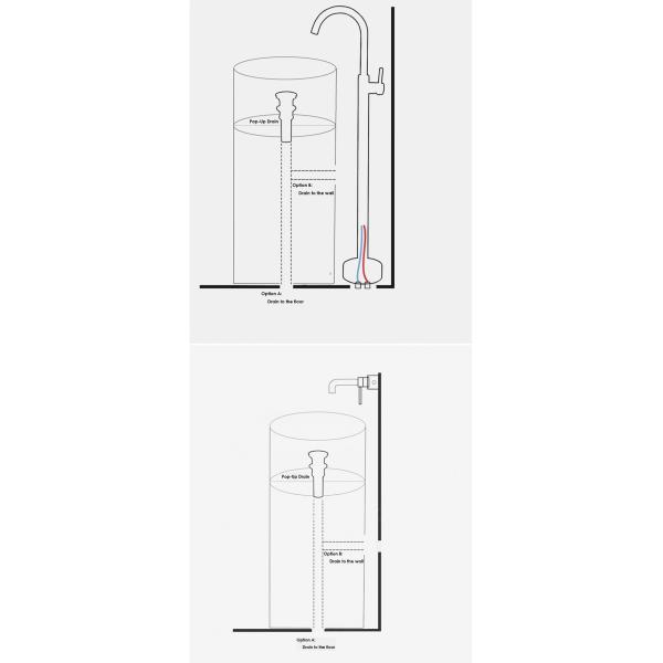 Brushed Finish Pedestal Bathroom Sink , Freestanding Wash Basin SUS304 Material