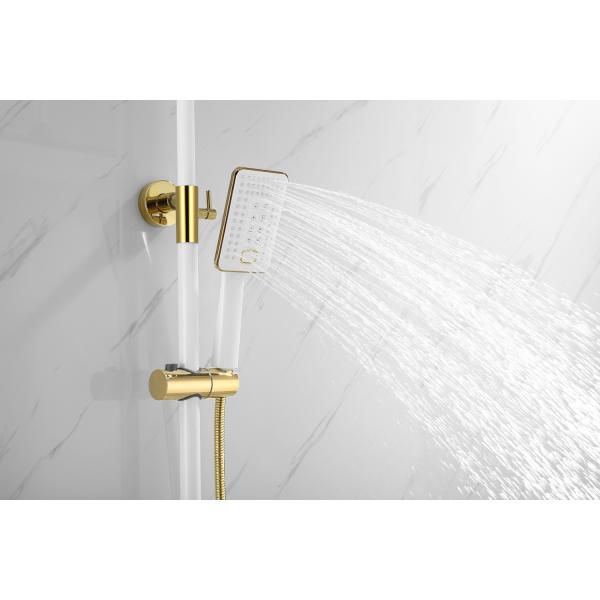 Slide Bar Hotel Golden Waterfall Shower Set Complete With Stainless Steel Bar Shower Head