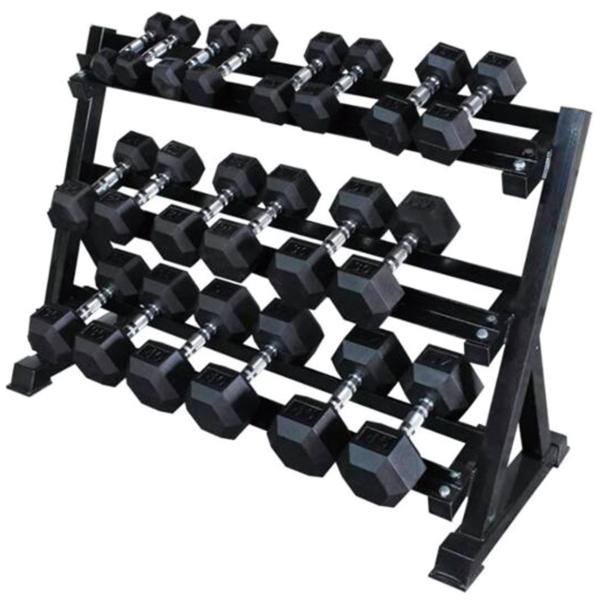 Commercial Weight Lifting Dumbbell 3 Tier Vertical Bar Rack Custom Logo