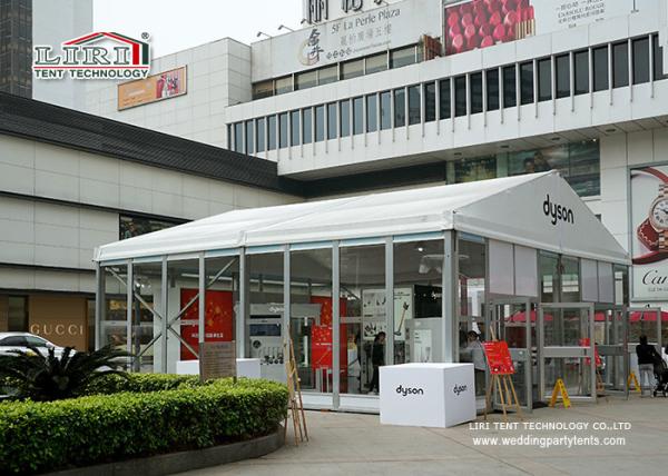 Glass Sidewall Luxury Event Tent For Exhibition Shop / White Outdoor Canopy Tent