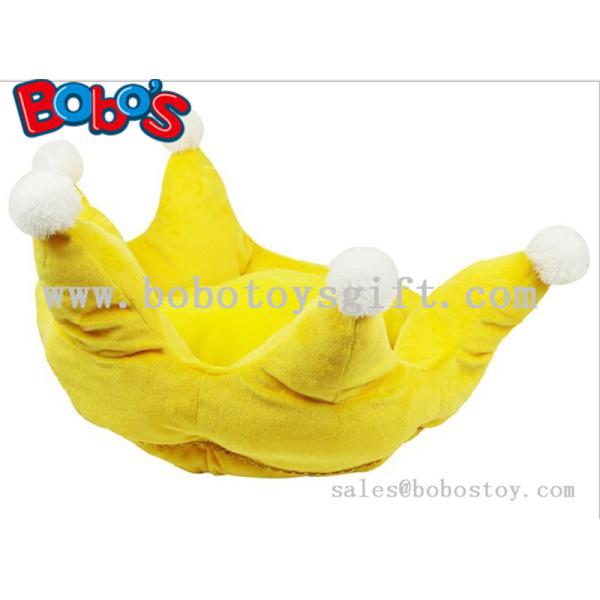 Yellow Color Plush King Crown Style Pet Bed Puppy Dog Sofa