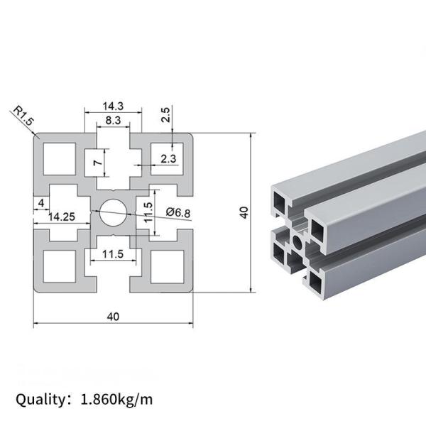 40*40GF Extruded Aluminum Profile Industrial square Tube Aluminum Alloy Profile Sandblasted Electrophoretic Profile