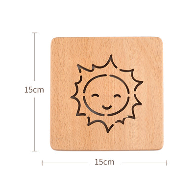 Square Round Tree Trivets Holder Luxury Design Style Wooden Heat Resistant Pads