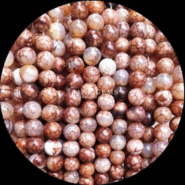 Natural Gems Bead Round Cut Fire Agate Loose Bead Strands for Beaded Clothing Embellishments Made