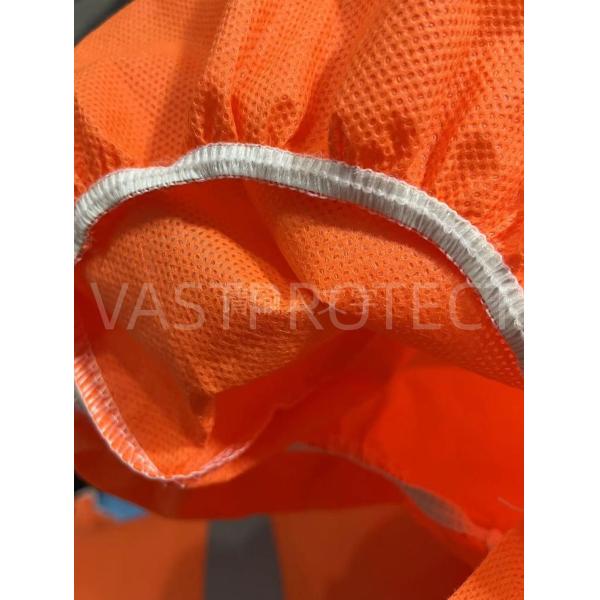 OEM Accepted Type 5 6 Industrial PPE Orange SMS Disposable Coveralls With Refelctive Tape