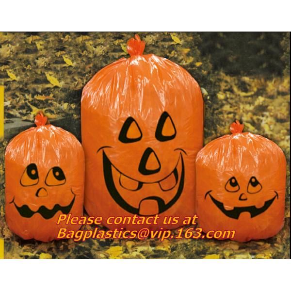 Fancy Gaint Halloween Leaf Trash Bag, Colorful Plastic Leaf Trash Bag For Advertisement, Plastic Die Cut Bags For Hallow