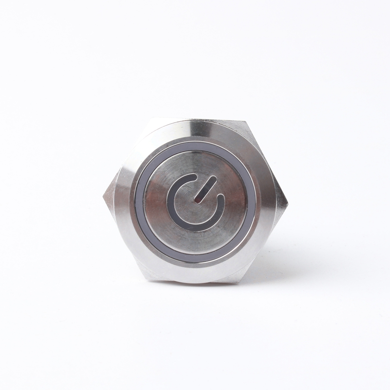 30mm Stainless Steel 6-Pin Waterproof Momentary Illuminated Push Button Switch 220V IP65 250V Max. Electronic 1NO1NC