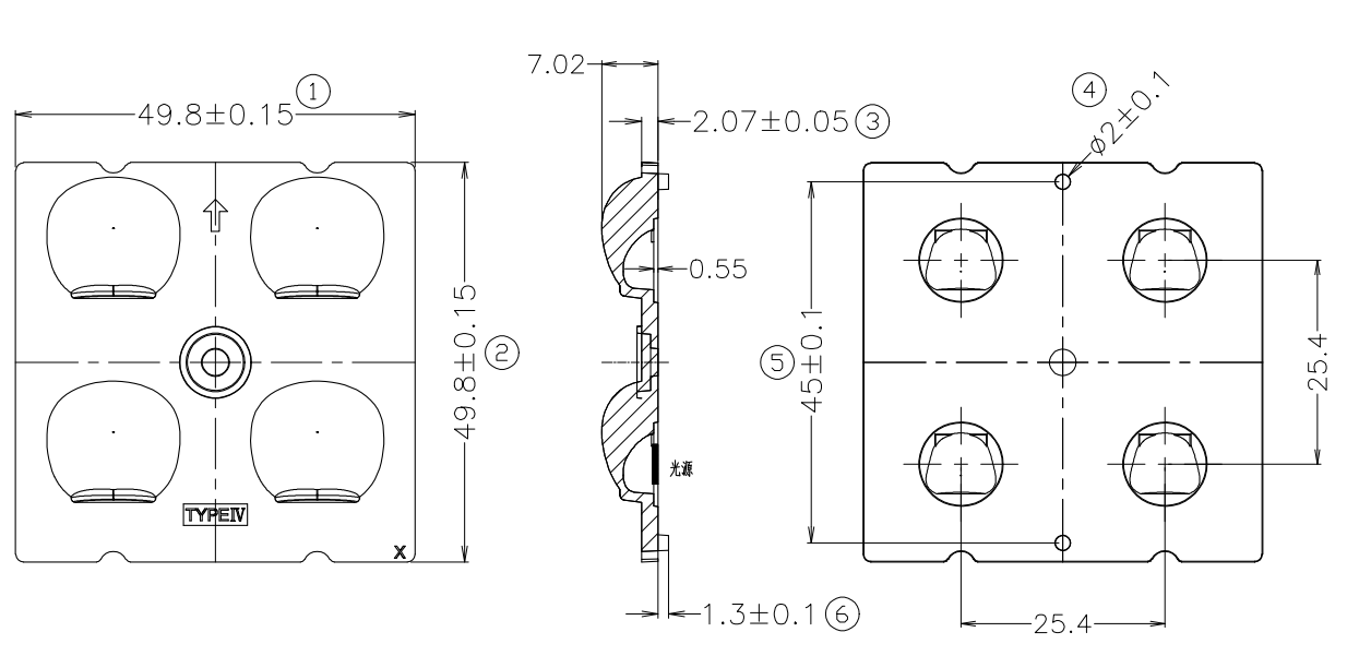 Объектив фары СИД SMD 5050, 4 в 1 универсальном круглом светлом объективе