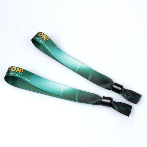 Silk - Screen LOGO Woven Fabric Bracelet  Leather Wrist Bands For Men