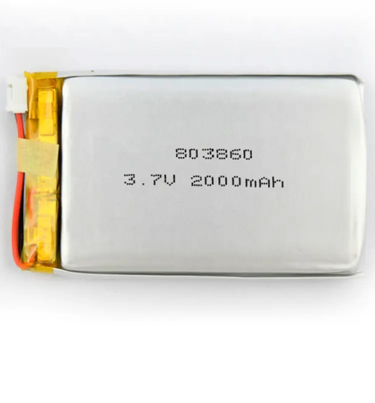 Высокая емкость перезаряжаемая литийная батарея 803860 /083860 2000mah 3.7V литийная полимерная батарея 500 раз