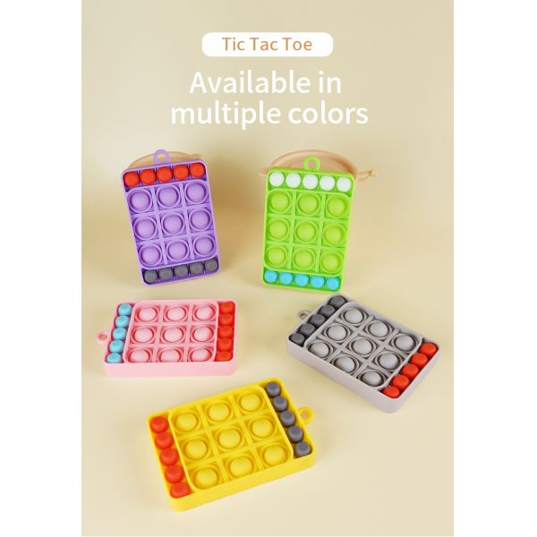 Factory Household Silicone Durable Rubber Game sales Silicone Tic-Tac-Toe Children'S Training Educational Playing Toy Safe