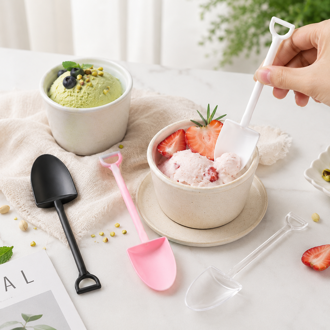 Disposable Ice Cream Shovel Spoon 118mm for Desserts Cakes / Party Service